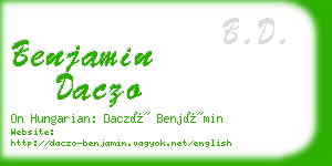 benjamin daczo business card